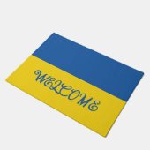 Tapis de la porte d'accueil du drapeau ukrainien (Incliné)