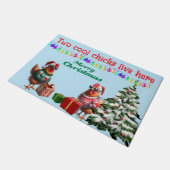 Tapis de Noël à deux poussins (Incliné)