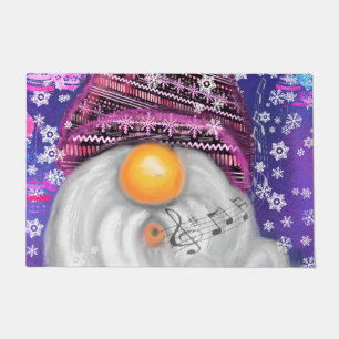 Tapis de Noël avec Gnome chanteur heureux