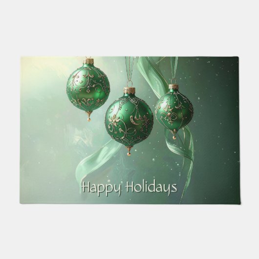 Tapis de Noël Boule Verte Fêtes (Devant)