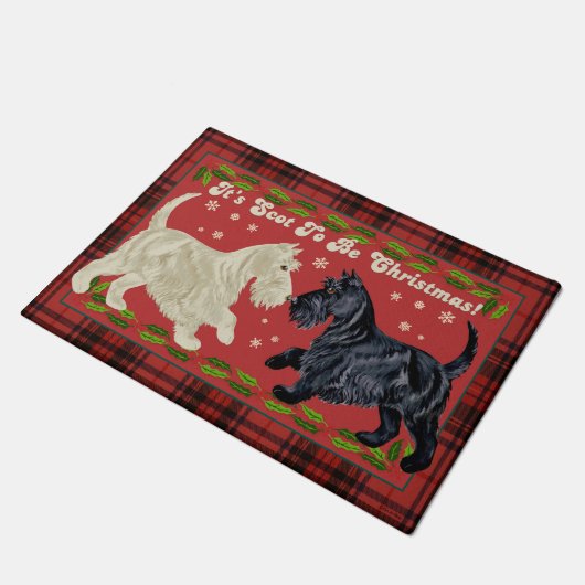 Tapis de Noël de Terrier d'écossais (Incliné)