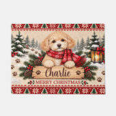 Tapis de Noël personnalisé pour Cavapoo (Devant)