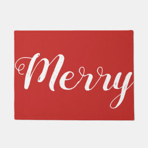 Tapis de Noël rouge joyeux pour porte