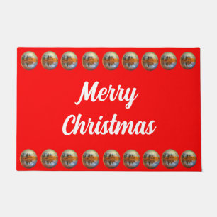 Tapis de Noël rouge vif pour l'extérieur