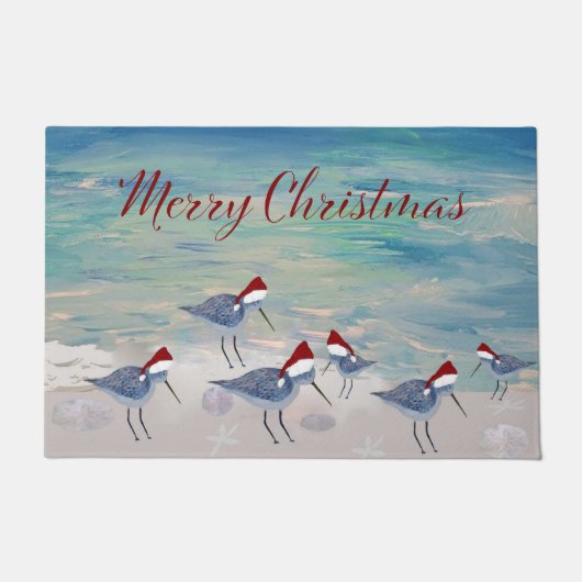 Tapis de Noël Santa bécasseaux côtier (Devant)