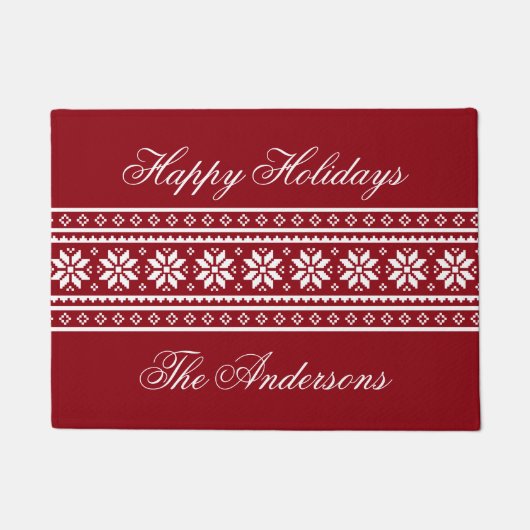 Tapis de Noël tendance avec vœux de saison (Devant)