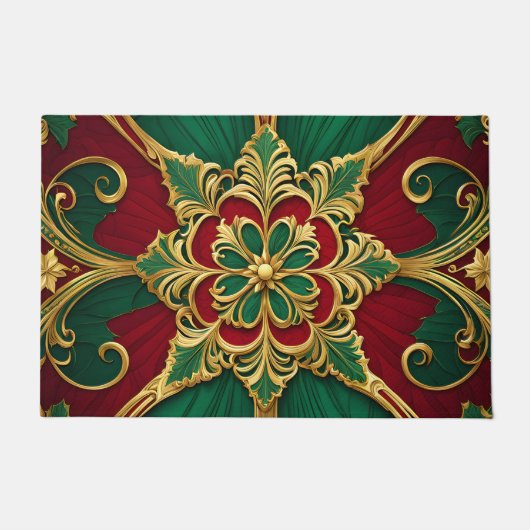 Tapis de Noël Vert Rouge (Devant)