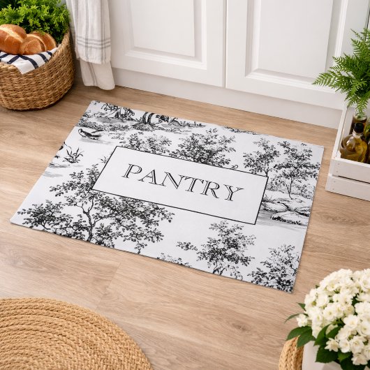 Tapis de pantry toile noir et blanc