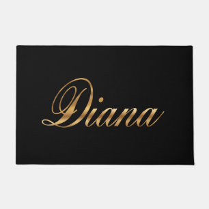 Tapis de porte à lettrage Diana gold Design