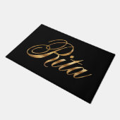 Tapis de porte à lettrage Rita gold Design (Incliné)
