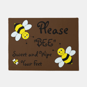 Tapis de porte/abeille bienvenus