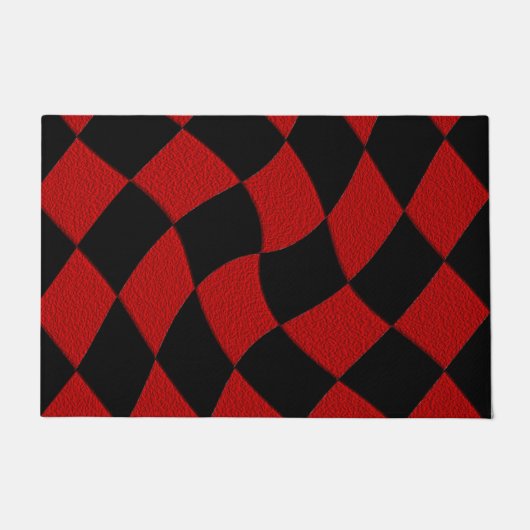 Tapis de porte Abstrait rouge et noir (Devant)