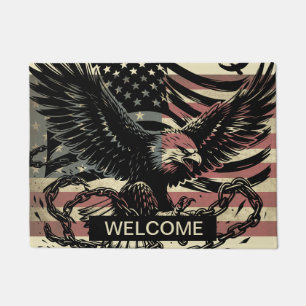 Tapis de porte aigle chauve drapeau américain patr
