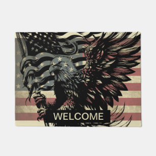 Tapis de porte aigle chauve drapeau américain patr