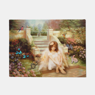 Tapis de porte angélique de jardin de sérénité