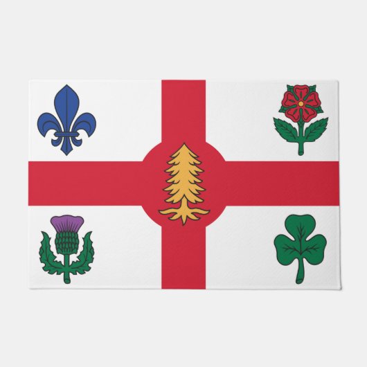 Tapis de porte avec drapeau de Montréal, Canada (Devant)