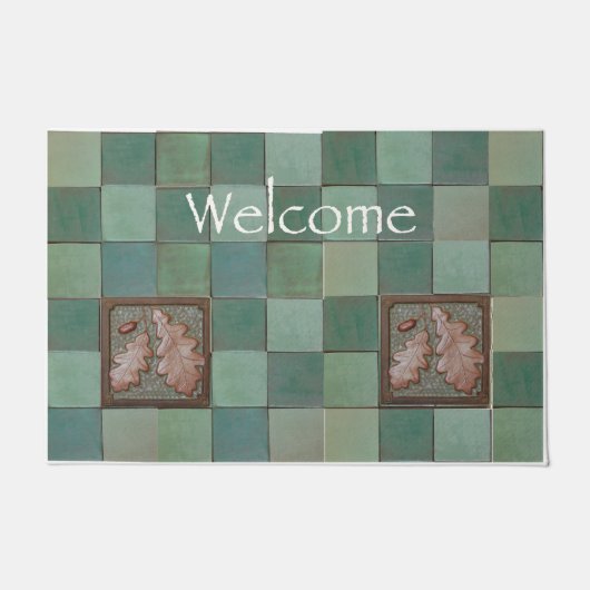 Tapis de porte avec l'artisan Décor en feuilles de (Devant)