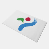 Tapis de porte avec le drapeau de Séoul, Corée du (Incliné)