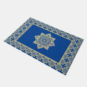 Tapis de porte avec médaillon bleu et or (Incliné)