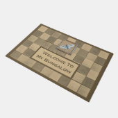 Tapis de porte avec Ocher et carreaux tans (Incliné)