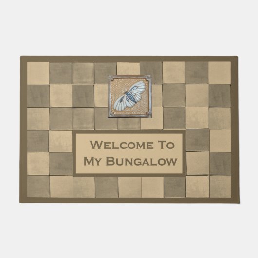 Tapis de porte avec Ocher et carreaux tans (Devant)