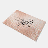 Tapis de porte B monogramme en or rose (Incliné)