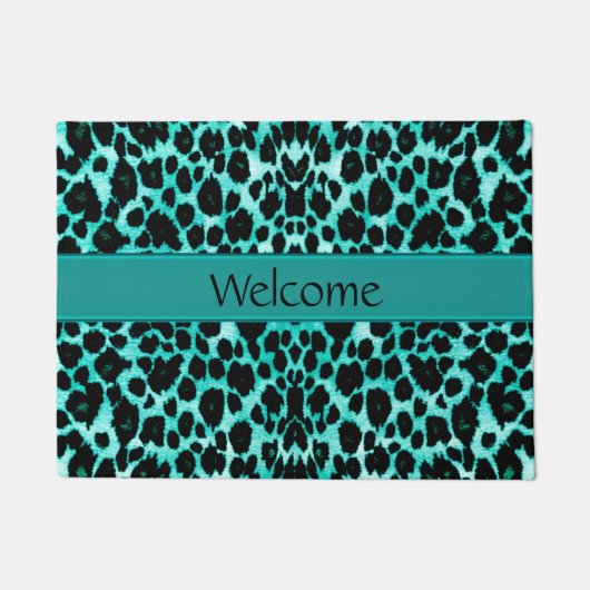 Tapis de porte bienvenu de l'amant vert turquoise (Devant)