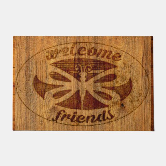 Tapis de porte bienvenu de libellule d'amis (Devant)
