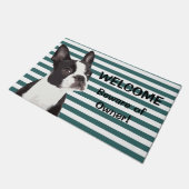 Tapis de porte bienvenu drôle de Boston Terrier (Incliné)