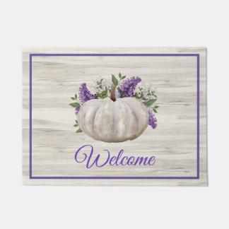 Tapis de porte Bienvenue Citrouille Blanche
