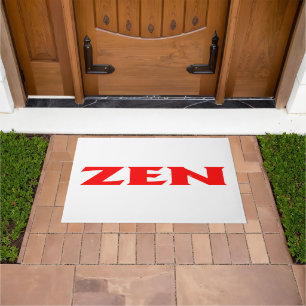 Tapis de porte blanc rouge zen