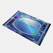 Tapis de porte bleu décoratif (Incliné)