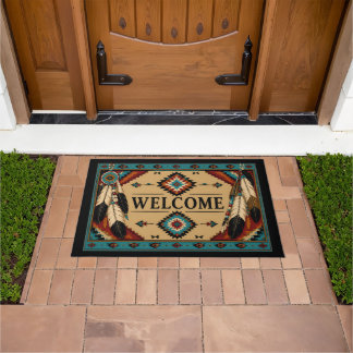 Tapis de porte bohème amérindien