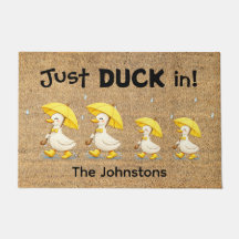 Tapis de porte canard fantaisiste personnalisé