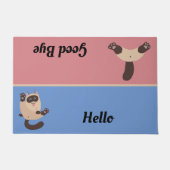 Tapis de porte Chat Bonjour Au revoir (Devant)