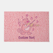 Tapis de porte chat rose avec violon (Devant)