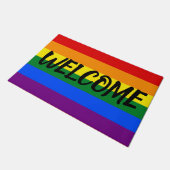 Tapis de porte d'accueil de drapeau de gay pride (Incliné)