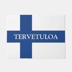 Tapis de porte d'accueil de drapeau de la Finlande