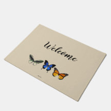 Tapis de porte d'accueil de motif de Butterly
