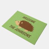 Tapis de porte d'accueil pour hérisson mignon pers (Incliné)
