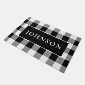 Tapis de porte de bison noir et blanc (Incliné)