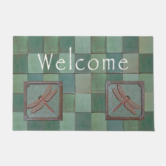 Tapis de porte de bungalow avec tuiles de libellul (Devant)