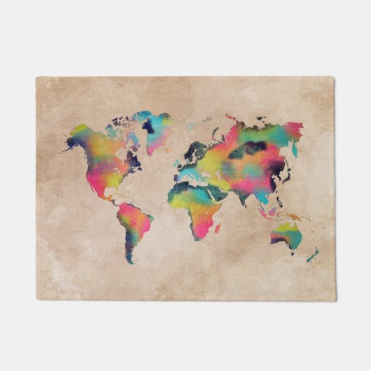 tapis de porte de carte du monde (Devant)