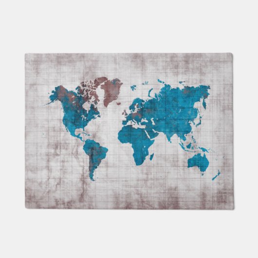 tapis de porte de carte du monde (Devant)