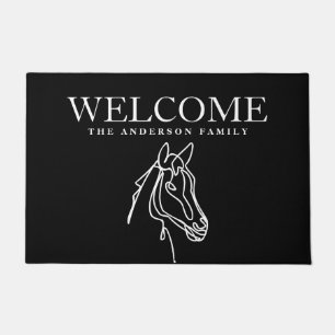 Tapis de porte de cheval de bienvenue pour la mais