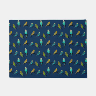 Tapis de porte de frénésie de perruche (marine)