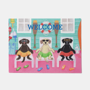 Tapis de porte de garçons de Labrador de Chambre