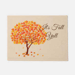 Tapis de porte de l'arbre automnal