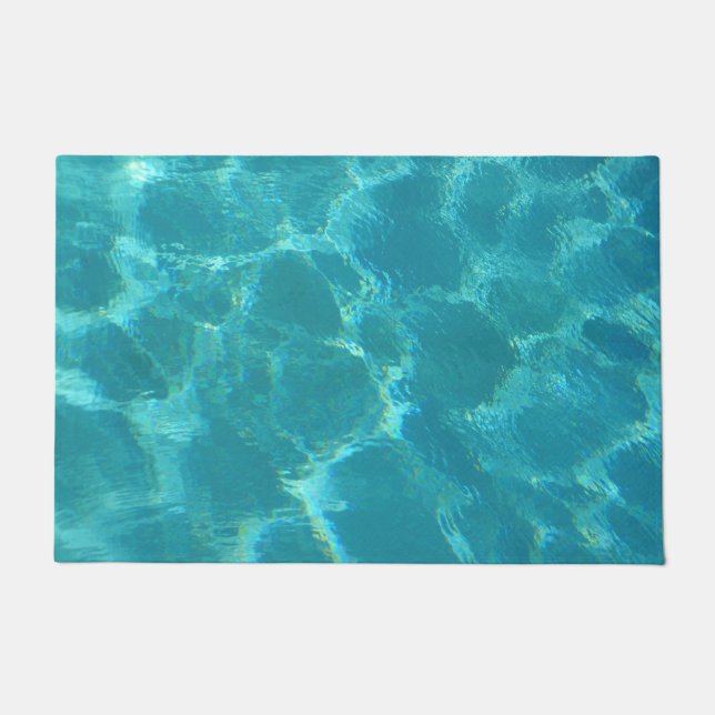 Tapis de porte de l'eau bleue de turquoise (Devant)