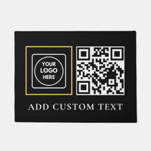 Tapis de porte de l'entreprise avec code QR du log